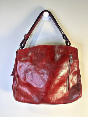 Leather Hobo Made in Italy oxblood red GENIUNE LEATHER Y2K Hobo Shoulder Bag